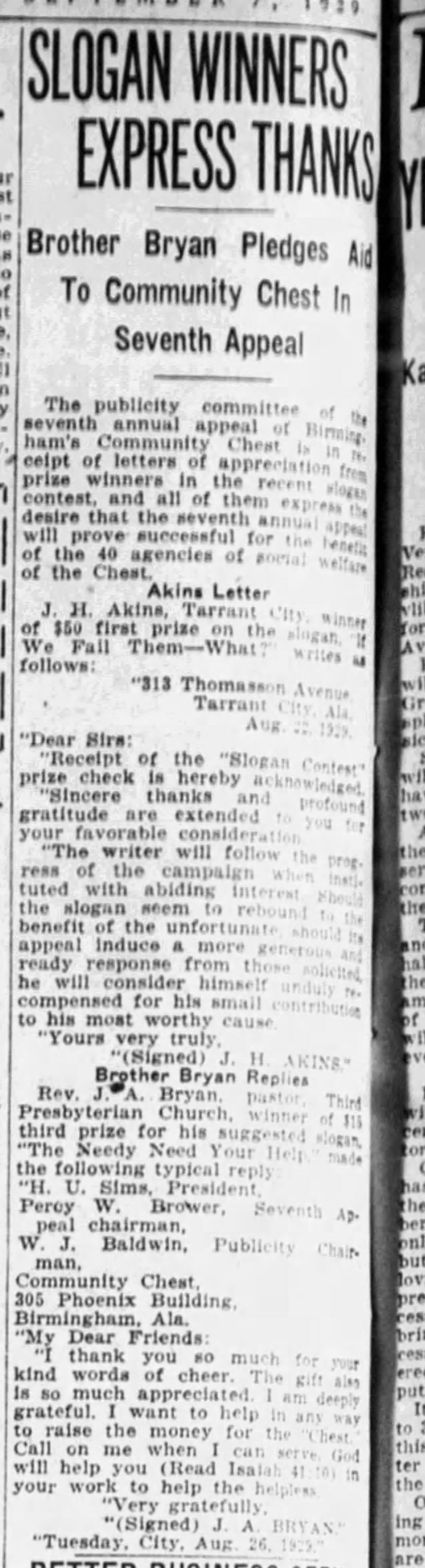 Slogan Winners Express Thanks